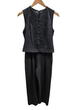 Vintage Donna Morgan One Piece Pantsuit in Black